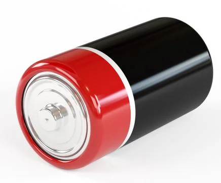 Battery on a white background it is isolated, close-up Stock Illustration