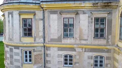 Batthyány-Strattman Museum Kormend castle, Hungary building drone aerial Stock Footage 277074999
