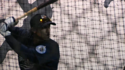 Batting Cage Slow Motion Video stock 11058427