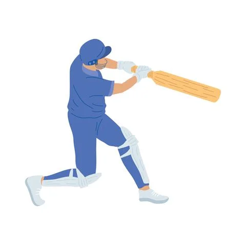 Batting cricket player Stock Illustration