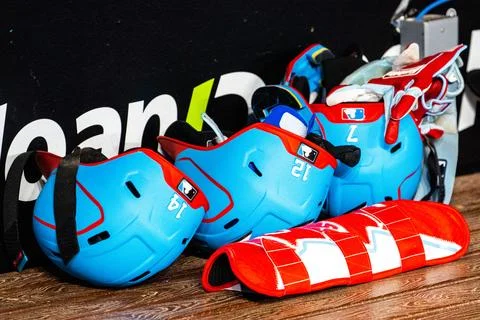 Batting helmets Stock Photos