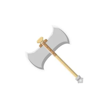 Battle Axe Flat Illustration. Clean Icon Design Element on Isolated White B.. 스톡 일러스트