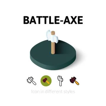 Battle-Axe icon in different style Stock Illustration