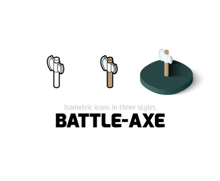 Battle-Axe icon in different style Stock Illustration