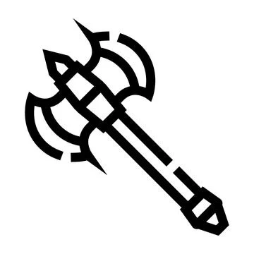 Battle axe icon representing medieval weapon and fantasy gaming Stock Illustration
