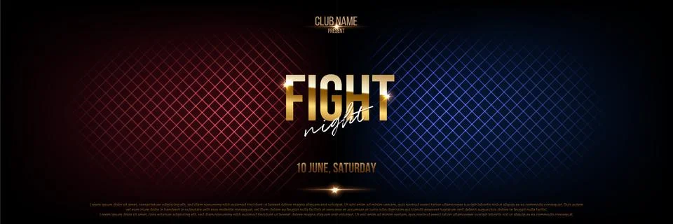 Battle banner vector concept. Fight night competition illustration with glowing Stock Illustration