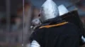 Battle between two aggressive and strong opponents, medieval knights. Slowmotion HD Footage