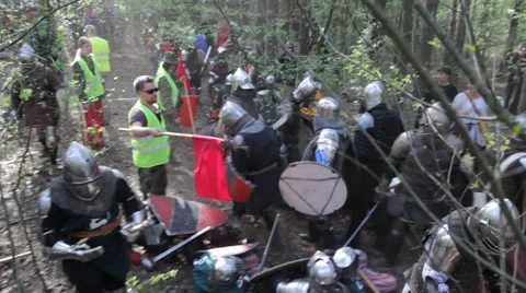 Battle between two armies of the knights (part 2) Video stock 40497841