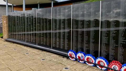 Battle of Britain Memorial Wall - Left Hand Side Stock Footage 219635270