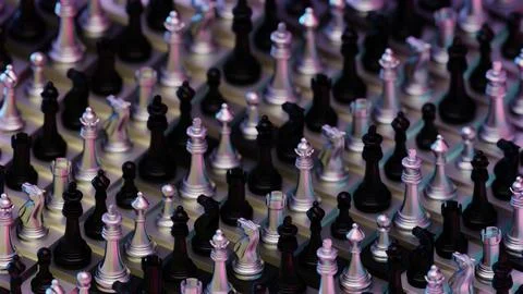 Battle Of Chess Pieces Seamless Pattern Stock Illustration