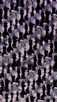 Battle Of Chess Pieces Seamless Pattern Stock Illustration