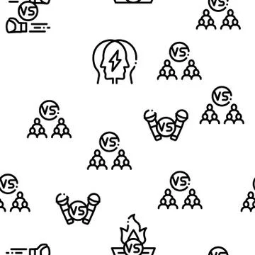 Battle Competition Seamless Pattern Vector Illustrazione stock