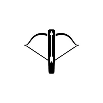 Battle Crossbow with Arrow Flat Vector Icon Stock Illustration