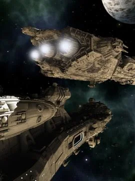 Battle Cruisers Stock Illustration