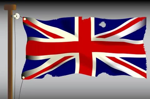 Battle damaged union jack Stock Illustration