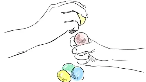 Battle with eggs on Easter Stock Footage 128601905