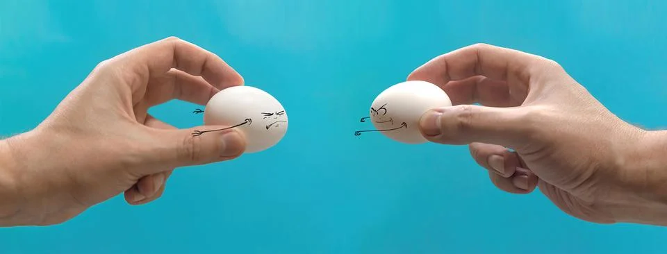 Battle of the eggs Stock Photos