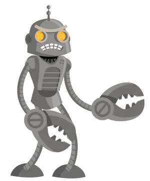Battle fight of evil robots Stock Illustration