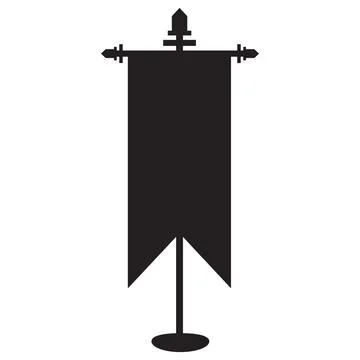 Battle flag icon on white background. war banner for games. medieval vertical Stock Illustration