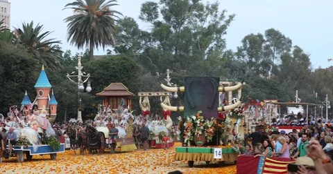 Battle of the Flowers 2 Stock Footage 80846958