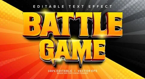 Battle game vector text effect with modern style design Stock Illustration