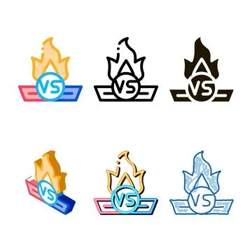 Battle logo icon vector outline styles Stock Illustration