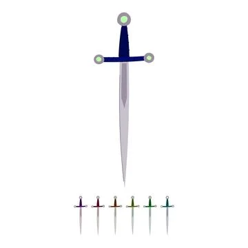 Battle medieval sword vector cartoon graphic Stock Illustration