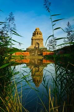 Battle of nations monument leipzig Stock Photos
