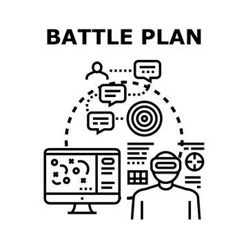 Battle planning strategy using virtual reality technology 스톡 일러스트