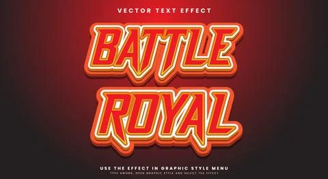 Battle Royale 3D editable text effect Stock Illustration