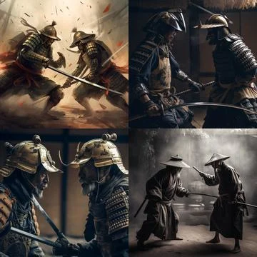 Battle of the Samurai Stock Illustration