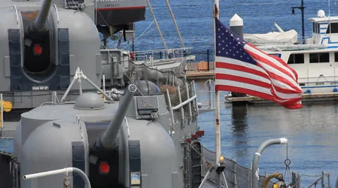 Battle Ship Stock Footage 25593511