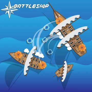Battle ship. Stock Illustration