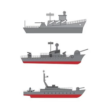 Battle ship Stock Illustration