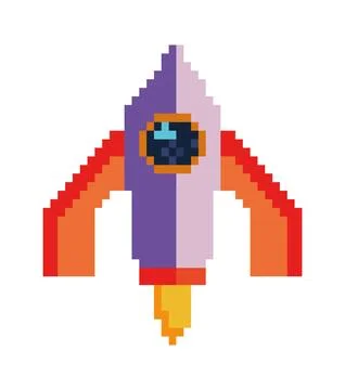 Battle ship pixels retro Ilustração Stock