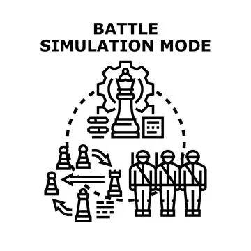 Battle simulation mode strategic planning concept Stock Illustration