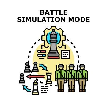 Battle simulation mode strategic planning concept Stock Illustration