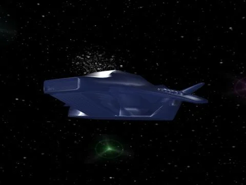 Battle spaceship in deep space Stock Illustration