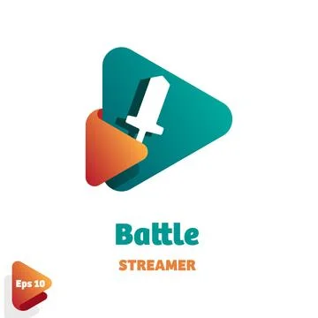 Battle Streamer Logo Stock Illustration