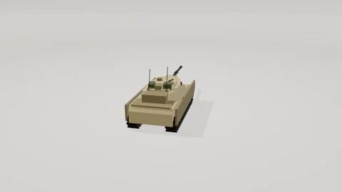 Battle tank studio turntable high key Stock Footage 342261108