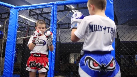 Battle of twins on training Video stock 71968287