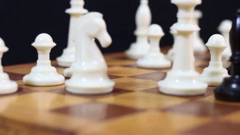 The battle of the two armies on a chessboard Stock Footage 77278711