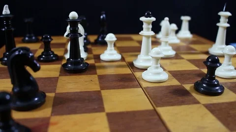 Battle of two queens on the chessboard Stock Footage 77279258