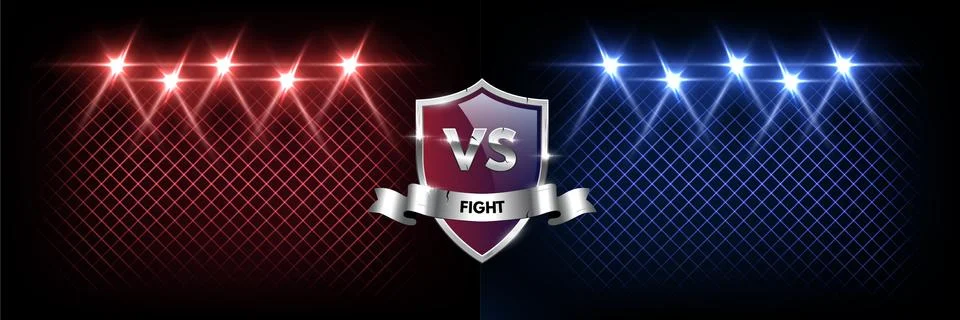 Battle vector banner concept. Competition illustration with glowing silver Stock Illustration