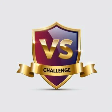 Battle vector element concept. Competition illustration with glowing golden Stock Illustration