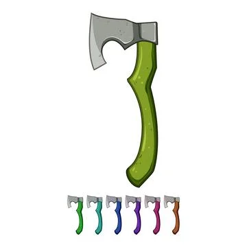 Battle viking axe cartoon vector graphic Illustration