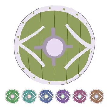 Battle viking shield vector cartoon graphic Stock Illustration