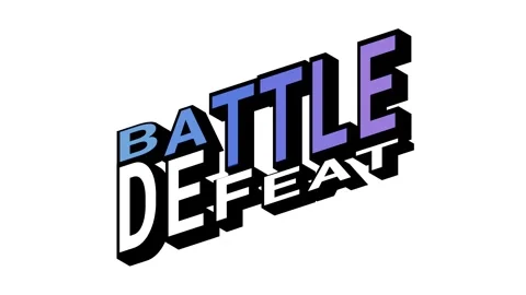 BATTLE vs DEFEAT, 3D Text Animation in Isometric View with Opposite Word Motion Stock Footage 314263273