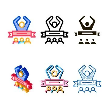 Battle winner icon vector variants outline Stock Illustration