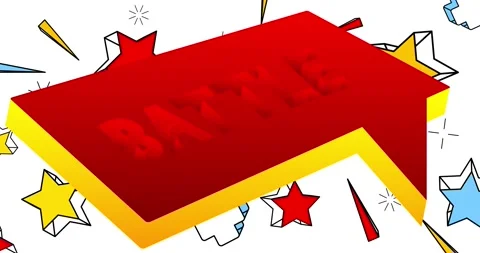 Battle word in a 3d speech bubble Stock Footage 186657637